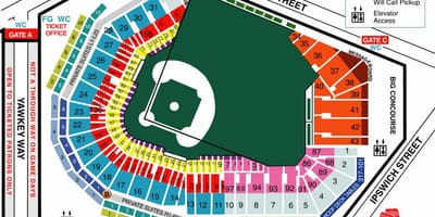 Fenway ਸੀਟ ਨਕਸ਼ਾ